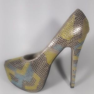 Rhinestone Platform Heels Sz10